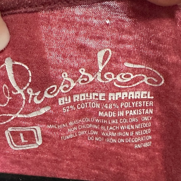 Pressbox Alabama Crimson High-Low Crop Top T-Shirt Size Large - Picture 4 of 4